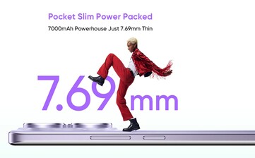 Realme 15 Pro kommer praktiskt taget att vara lika tunn som sin föregångare även med en större batterikapacitet. (Bildkälla: Realme)