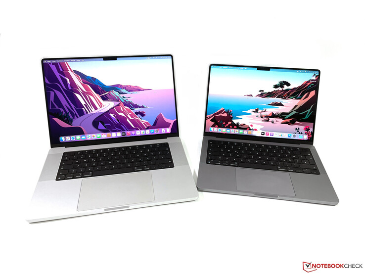 MacBook Pro 16 2021 (vänster) vs. MacBook Pro 14 2021 (höger)