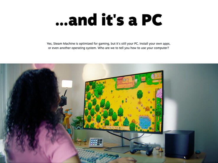 Steam Machine används för att spela spel, vilket visar att Valve märker den som en hybridenhet.