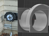 På bilden - en IRL-bild av envägsspärren (vänster) och en designrendering av densamma (höger). (Bildkälla: u/Chronus88 via r/3Dprinting)