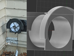 På bilden - en IRL-bild av envägsspärren (vänster) och en designrendering av densamma (höger). (Bildkälla: u/Chronus88 via r/3Dprinting)