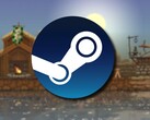 En bild som visar Steam-logotypen och spelet Kingdom: New Lands, som för närvarande säljs med 90 % rabatt.