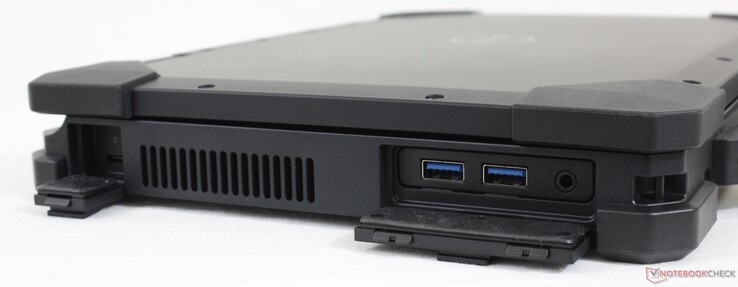 Vänster: USB-C med Thunderbolt 4 + DisplayPort + Power Delivery, 2x USB-A 3.2 Gen. 1, 3,5 mm kombinationsljud