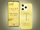 Trump T1 Phone marknadsfördes med den här bilden, men den faktiska produkten kan se helt annorlunda ut.