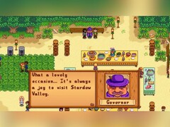 Guvernören gör sitt årliga framträdande på Stardew Valley Luau, en av många säsongsfestivaler som för samman samhället i den älskade indiejordbrukssimulatorn. (Bildkälla: Stardew Valley via Steam)