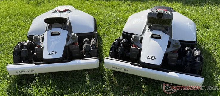 Mammotion Luba Mini AWD 800 (vänster) och Luba Mini AWD LiDAR 1500 (höger) i jämförelse