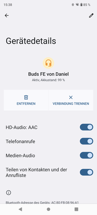 Bluetooth-inställningar på smartphones som inte är från Samsung