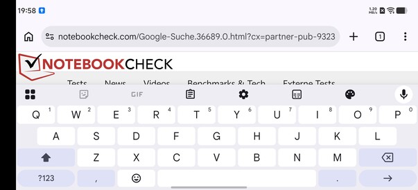 Gboard i liggande läge
