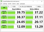 USB-A 2.0 på baksidan (Alienware 13, MAC): Krystaldiskmark 8