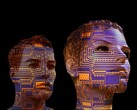Människoansikten med kretsmönster som symboliserar artificiell intelligens (Bildkälla: Gerd Altmann från Pixabay)
