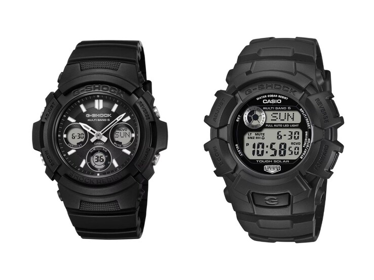 Casios klockor G-Shock Fire Package 2026 AWG-M100FP-1A1 (vänster) och GW-2320FP-1A2 (höger)