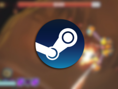 Galactic Glitch kom först in i tidig åtkomst förra året i juli, och det är en twin-stick shooter med en unik fysikbaserad mekanik. På bilden - en suddig ögonblicksbild från spelet med Steam-logotypen överlagrad ovanpå. (Bildkälla: Steam - Redigerad)