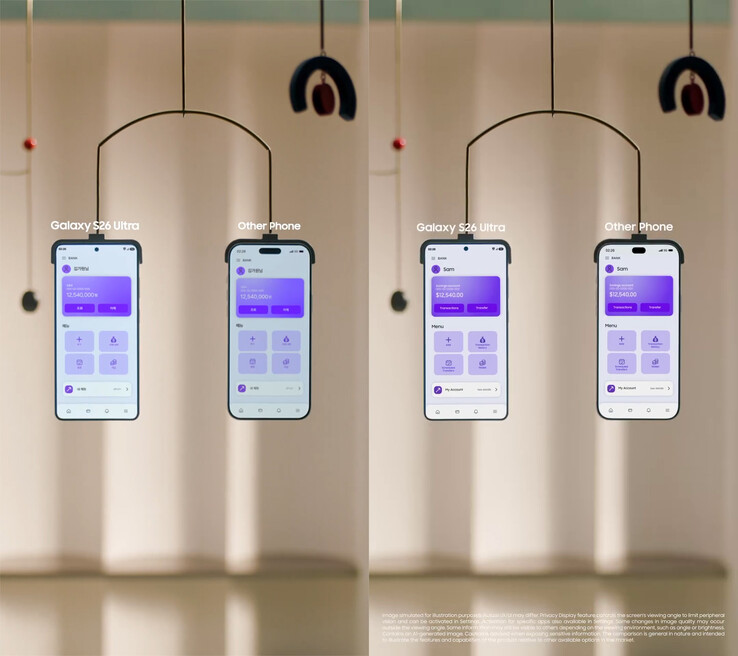 Privacy Display-promovideo från koreanskt konto (vänster) vs malaysiskt konto (höger)