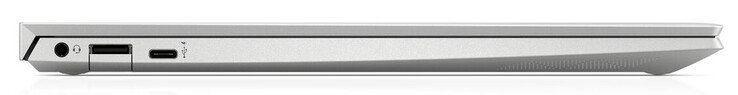 Vänster: kombinerad ljudanslutning, USB 3.2 Gen 1 (Typ A), USB 3.2 Gen 1 (Typ C; DisplayPort-funktionalitet, Power Delivery 3.0)