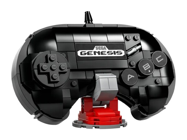 Lego Sonic the Hedgehog Sega Genesis Controller levereras med ett stativ. (Bildkälla: Lego)