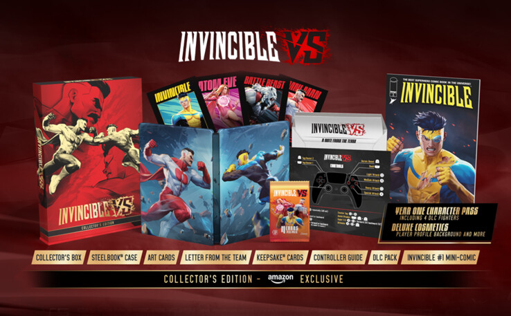 Innehållet i den PlayStation 5-exklusiva samlarutgåvan Invincible VS Collector's Edition.