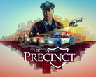 Officiell nyckelbild för The Precinct, med konstapel Nick Cordell Jr. och centrala visuella teman (Bildkälla: Fallen Tree Games via Games Press)
