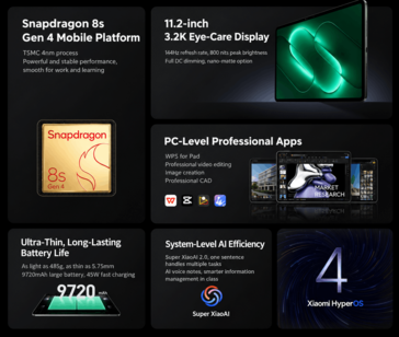 Xiaomi Pad 9:s viktigaste funktioner och specifikationer