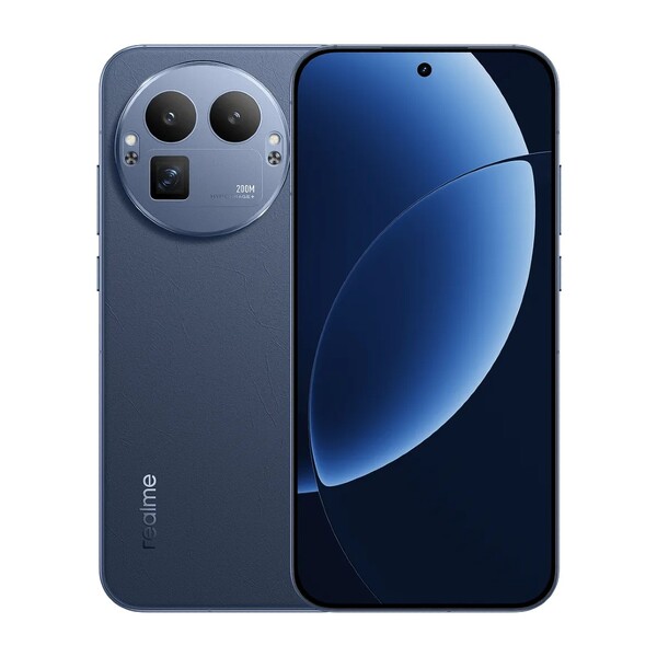 Realme GT 8 Pro's Urban Blue-färg har ett läderliknande utseende. (Bildkälla: Realme)