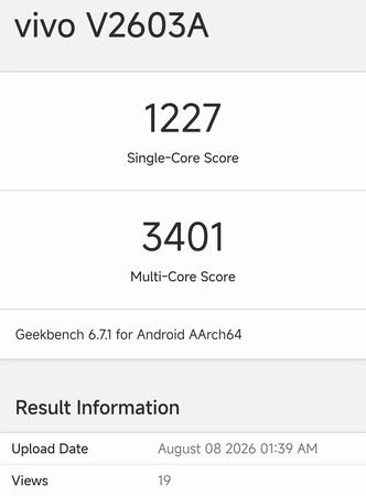 iQOO Z11:s Geekbench-listning
