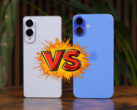 Galaxy S25 Edge och iPhone 16 Plus har liknande mått förutom tjockleken. (Bildkälla: Versus på YouTube)