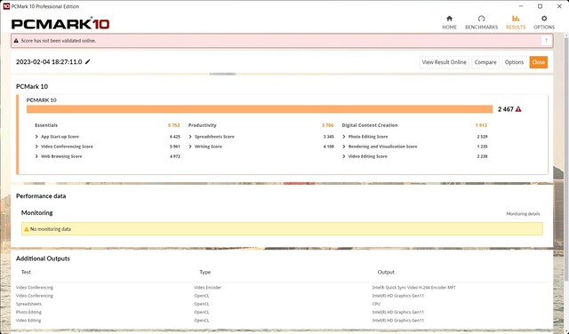 PCMark 10-resultat