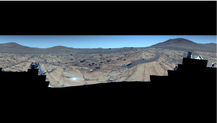 Den förbättrade versionen av bilden som togs av Perseverance rover (Bildkälla: NASA, JPL-Caltech, ASU och MSSS; skärmdump)