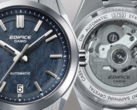 På bilden - Casio EFK-100D-2A med en blå texturerad urtavla och en genomskinlig baksida för att visa det mekaniska urverket. (Bildkälla: Casio)