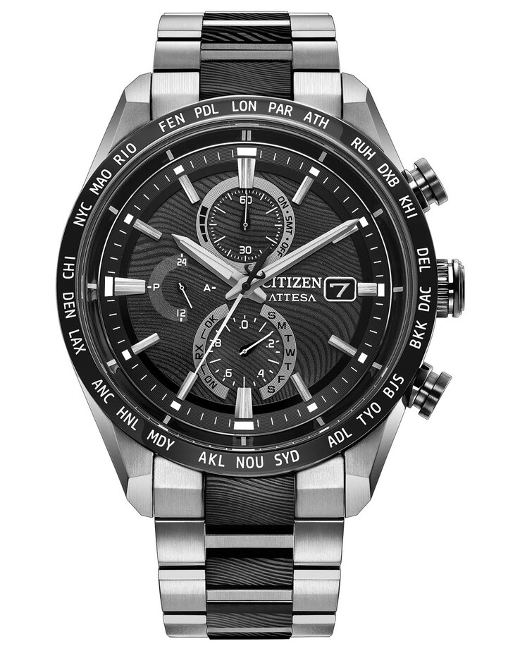 Urtavlans höjdpunkter inkluderar applicerade markörer, trippel subdial och globala tidszonsmarkeringar runt boetten.