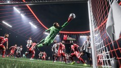 En reklambild för EA Sports FC 26 som visar upp en skärmdump från spelet med gameplay. (Bildkälla: EA)