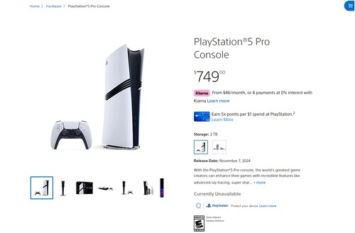 PS5 Pro slutsåld på PlayStation Store i USA