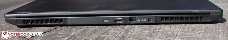 Baksidan: RJ-45 (LAN), Thunderbolt 3/USB Typ C 3.1 Gen 2 (stöd för DisplayPort & G-Sync, ej Power Delivery, HDMI 2.0 HDCP 2.2)