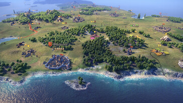 En bild som visar en karta i Knights of Honor II: Sovereign.