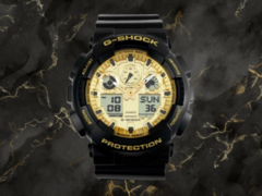 Casio GA-100GGB-1A9 (bilden) är en av fyra nya klockor i Black and Gold-serien. (Bildkälla: Hatyai-Nalika, redigerad)