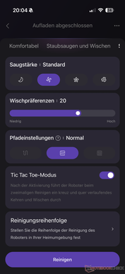 Inställningar för rengöringsprestanda
