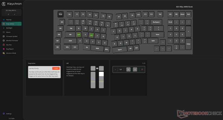 Alternativ för Keychron Launcher LKP (SOCD) kallas Snap Action. 