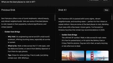 xAI Grok 4.1 AI är bättre på att skapa mer underhållande och användbara svar på uppmaningar. (Bildkälla: xAI)