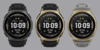 Från vänster till höger: Tactical Black-, Black Gold- och Arctic Gold-versionerna av Amazfit T-Rex 3 Pro 44 mm. (Bildkälla: Amazfit)