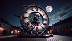 YouTubern Vsauces Death Clock visar den tid som återstår till döden och är utformad för att påminna användarna om livets förgänglighet. (Bildkälla: DallE3)