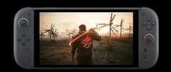 En avbildning av Nintendo Switch 2 som spelar Cyberpunk 2077 (bildkälla: CD Projekt Red)