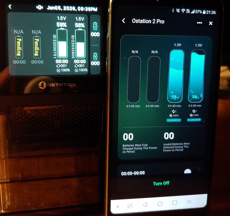 Appen speglar laddarens status. (Bildkälla: Notebookcheck)
