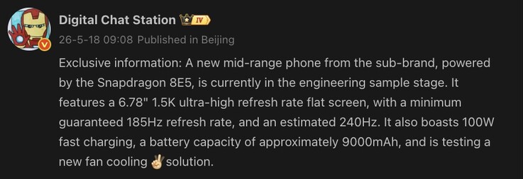 Nyckelspecifikationer för en kommande OnePlus-telefon.