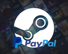 Steam-bakgrund med PayPal-logotyp visas (Bildkälla: Steam, PayPal med redigeringar)