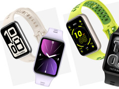 Band 11-serien verkar ha några urtavlor inspirerade av watchOS. Bilden visar en reklambild av sortimentet.