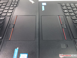 Styrplattan hos Lenovo ThinkPad T470 (vänster) och ThinkPad T470s (höger).