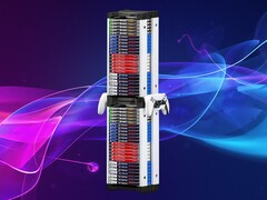 Utställningsmonter med PS5-skivor