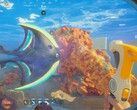 En skärmdump av en modifierad version av Subnautica 2 med dödliga varelser