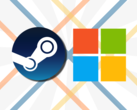Om läckan är sann kan Steam-titlar bli tillgängliga i Microsoft Store genom backend-länkning. (Bildkälla: Steam, Microsoft - redigerad)