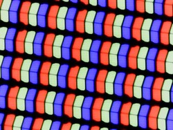 LC-displayen använder en klassisk RGB-subpixelmatris som består av en röd, en blå och en grön lysdiod.
