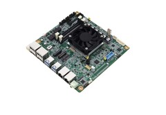 Aaeons MIX-PT LWV1 Mini ITX-moderkort ser ut som ett typiskt kompakt SFF-moderkort med inbyggd fläkt.
